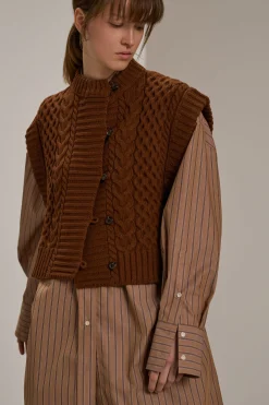 Outlet Soeur cardigan baron châtaigne