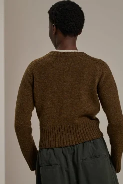 Hot Soeur cardigan lyne marronchiné