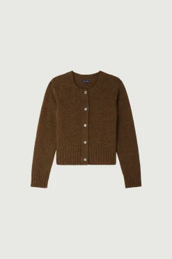 Hot Soeur cardigan lyne marronchiné