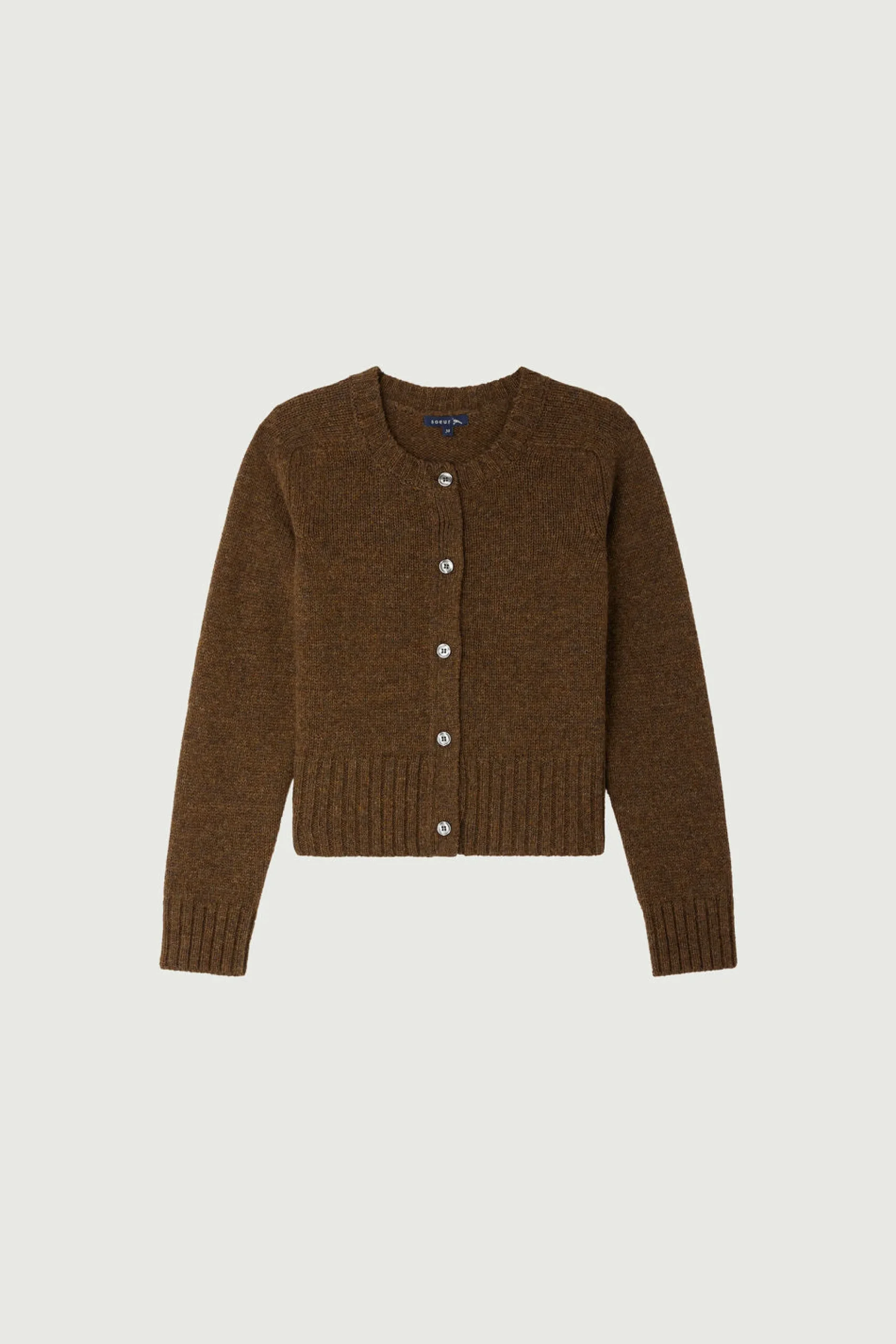 Hot Soeur cardigan lyne marronchiné