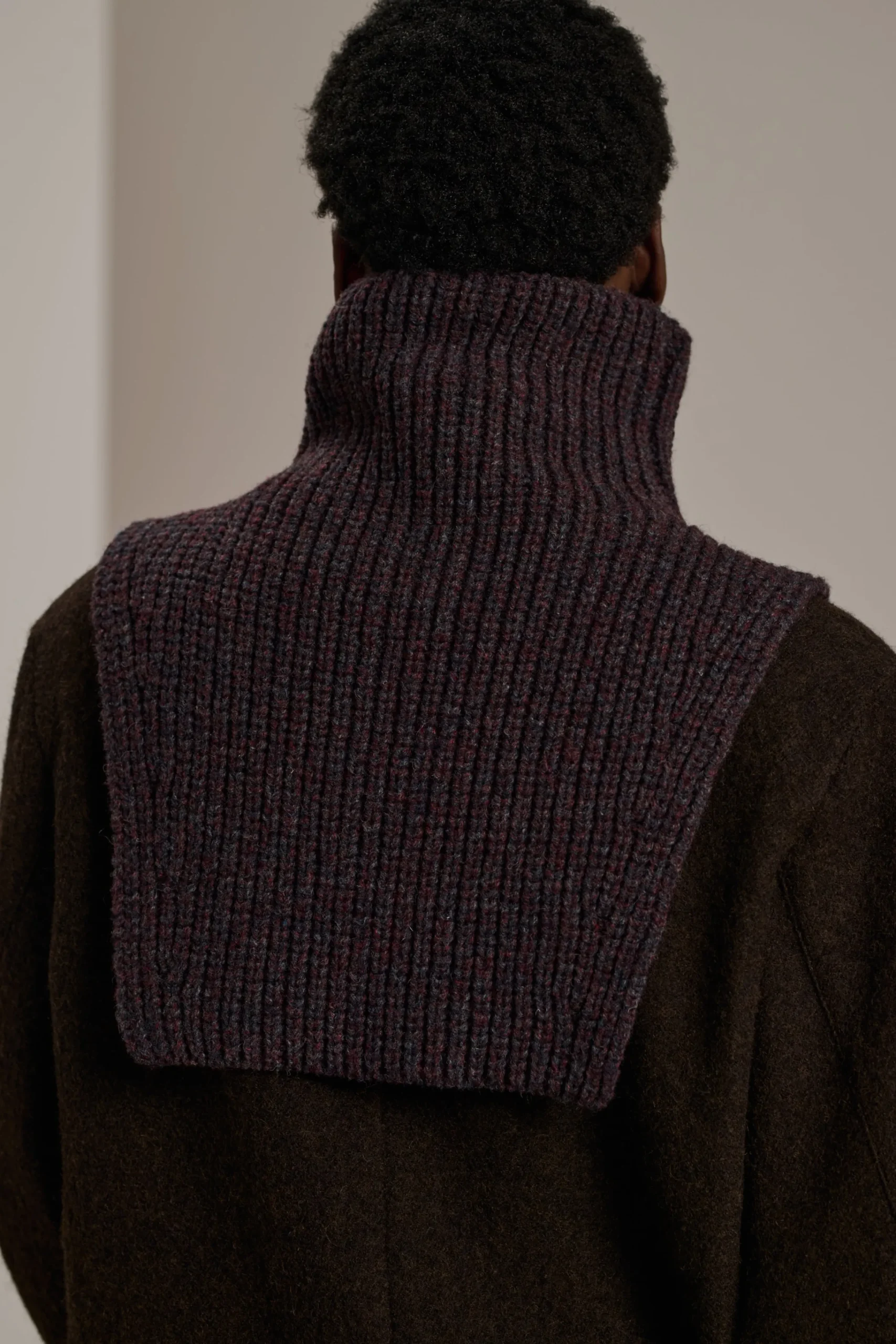 Online Soeur col wool gris/bordeaux