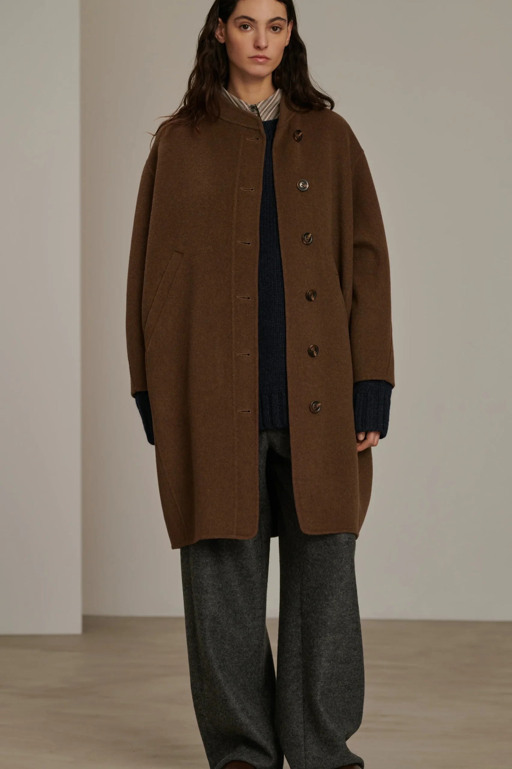 Hot Soeur manteau beaulieu noisettechiné