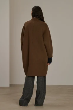 Hot Soeur manteau beaulieu noisettechiné