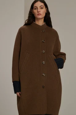 Hot Soeur manteau beaulieu noisettechiné