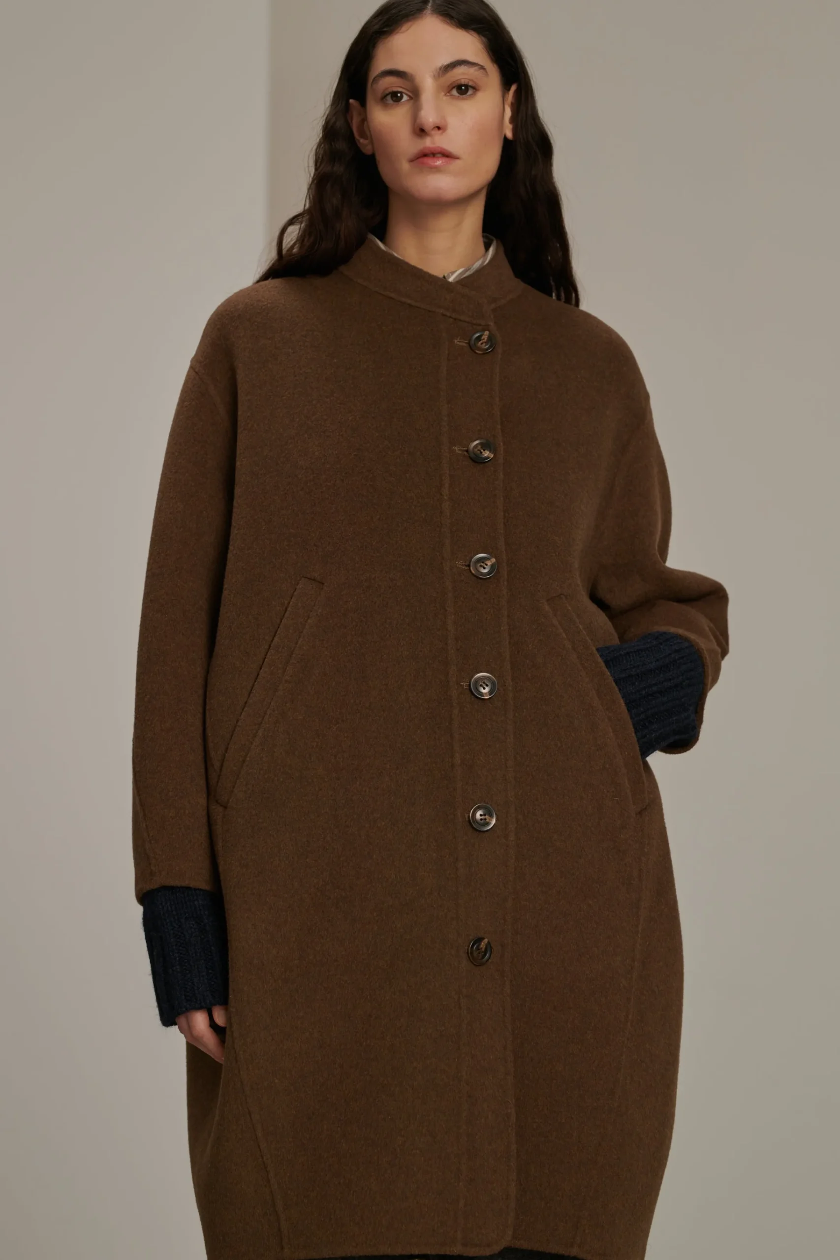 Hot Soeur manteau beaulieu noisettechiné