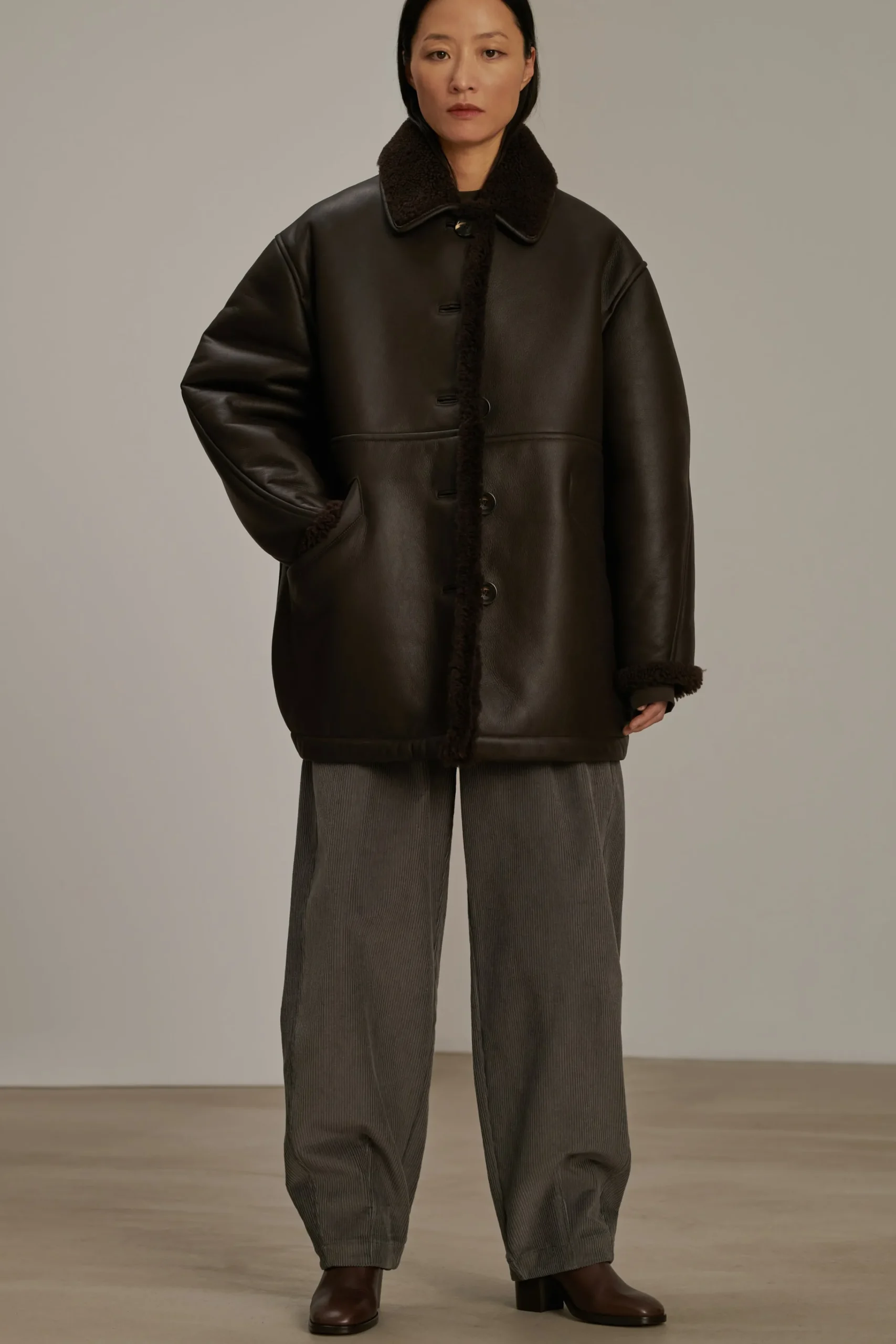 Online Soeur manteau breda marronfoncé