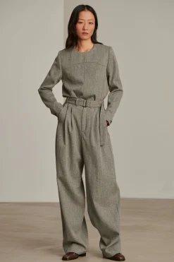 Online Soeur pantalon cole grischiné