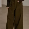 New Soeur pantalon vagabond kakifoncé