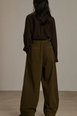 New Soeur pantalon vagabond kakifoncé