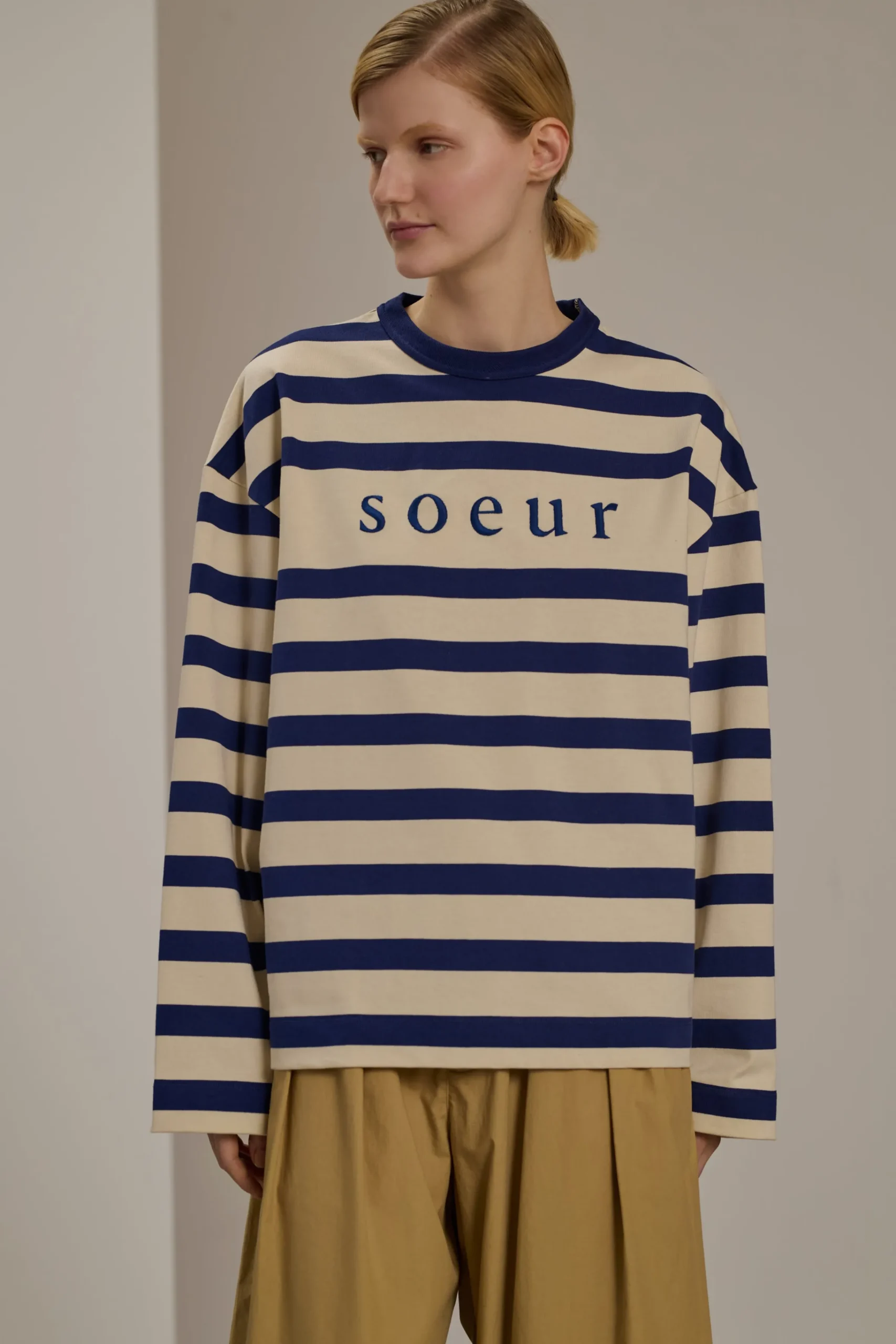 Best Soeur tee-shirt archie écru/marine