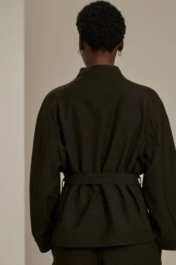 Hot Soeur veste theia kakifoncé
